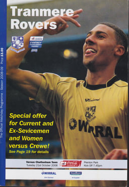 Tranmere Rovers v Cheltenham Match Programme 2008-10-21